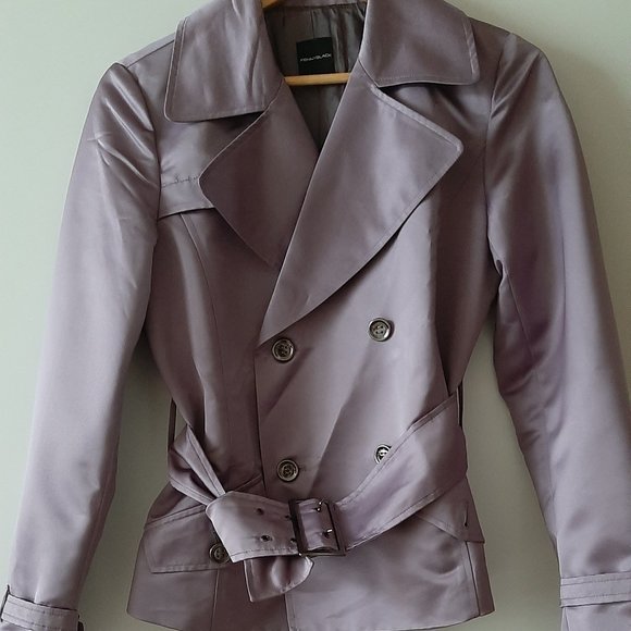 PENNYBLACK Crop Trench Coat - Lavendar - Size 6 - Picture 1 of 5